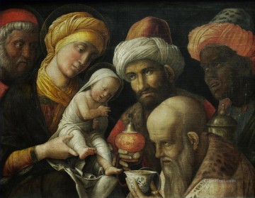Andrea Mantegna Painting - La Adoración de los Magos pintor renacentista Andrea Mantegna